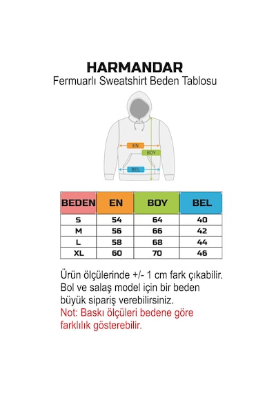 Harmandar Baskısız Unisex Siyah Cepli Kapüşonlu Fermuarlı Sweatshirt Hırka Siyah