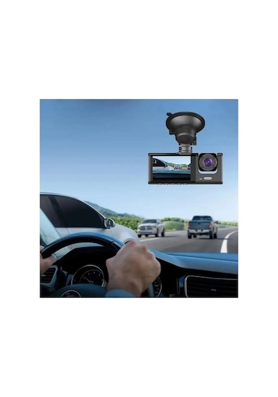 Black Box Traffic Recorder 3 Kameralı Araç Kamerası Geri Görüş Destekli Gece Görüşlü