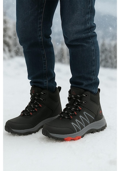 Modaonn Unisex Rahat Kalıp Bağcıklı Bot Siyah