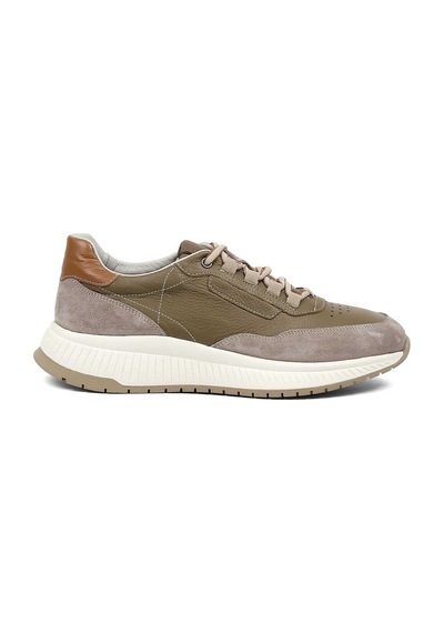 Erkek Haki Vizon Süet Deri Sneaker