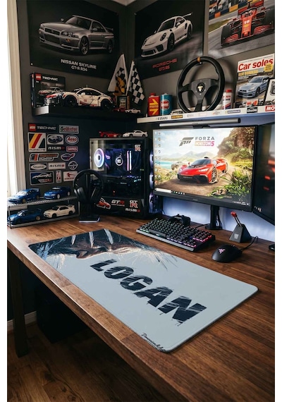 Logan Pençeli Kahraman 40x90 Cm Oyuncu Mousepad Kaymaz Taban Büyük Boy Mousepad Siyah