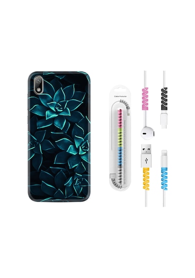 Huawei Y5 2019 Kılıf Kablo Koruyuculu Mistik Çiçekler 1650