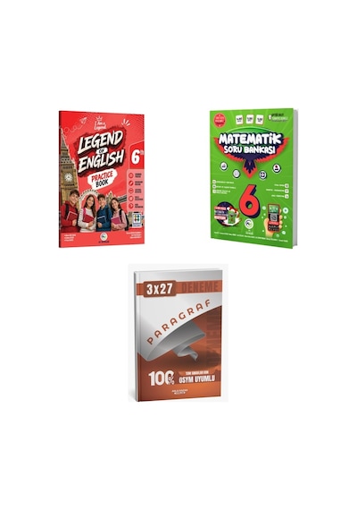 2027 Av 6. Sınıf İngilizce Legend Of English Practice Book + Matematik Soru + Anla Kazan Paragraf Deneme 3'lü Set
