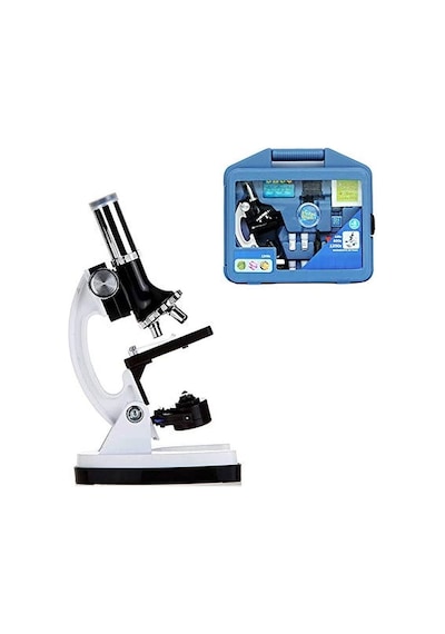 Mikroskop Taşınabilir Set 28 Parça Eğitim Mikroskop Kiti 300x 600x Ve 1200x Çocuklara Evimdeyokyok Gümüş