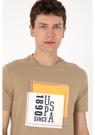 U.S. Polo Assn. Erkek Regular Fit Bisiklet Yaka Haki Tişört 50306880-VR027