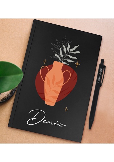 Bk Gift Kişiye Özel İsimli Siyah Sert Kapaklı Defter Ve Tükenmez Kalem Seti, Arkadaşa Hediye, Yeni İş Hediyesi, Doğum Günü Hediyesi-11