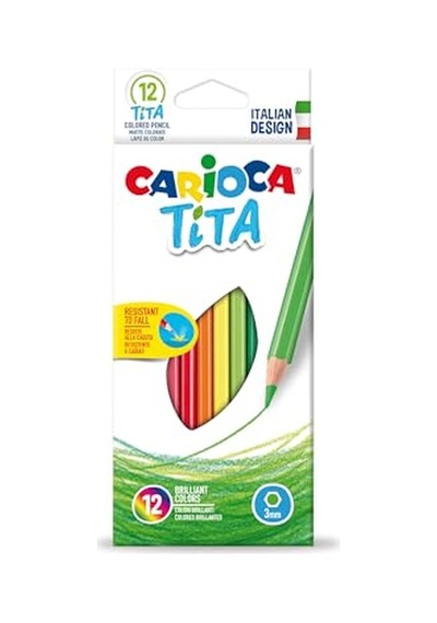 Tita Maxi Üçgen Kuru Boya Kalemi 12'li Çok Renkli