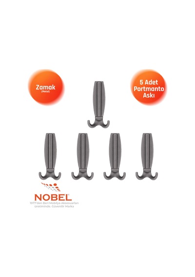 Best Lüks Portmanto Askı, Metal, Vestiyer Askı, 230 Gr, Dolap Askılık, Duvar Askılığı, Titanyum Vidalı 5 Adet