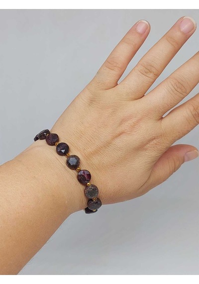Lal Garnet Granat Taşı Tasarım Bileklik 51544 Çok Renkli
