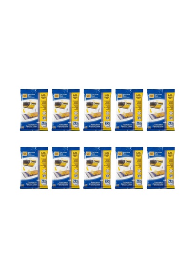 Magic Saver Bag Vakumlu Giyisi Yastık Yorgan Saklama Torbası Poşeti Hurç - Xl - 55x90 Cm. -10 Adet