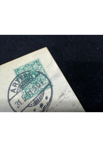 Deutsche Reichspost Antiye 1891 Yılı Alman Reich Döneminden 5 Pfennig Kendinden Pullu Posta Kartı Postadan Geçmiş