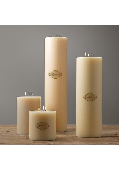 4 Lü Çap 15cm Set Mum Krem Krem