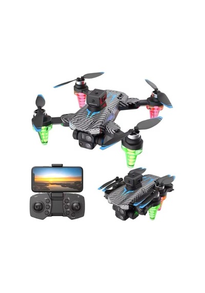 C19s Aerıal Drone Çift Kamera Yedek Bataryalı Quadcopter Led Işıklı Uzaktan Kumandalı App Destekli