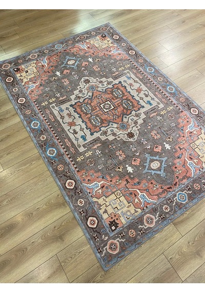 Çam Halı Anatolia 32-037 Etnik Eskitme Desenli Dokuma Tabanlı Yıkanabilir Şönil Salon Ve Oda Halısı Multi 19