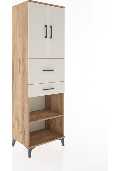 Hyperion Dolap 4 Raflı 2 Çekmeceli 2 Kapaklı 60x44x195 Çam-aytaşı Atlas Çam