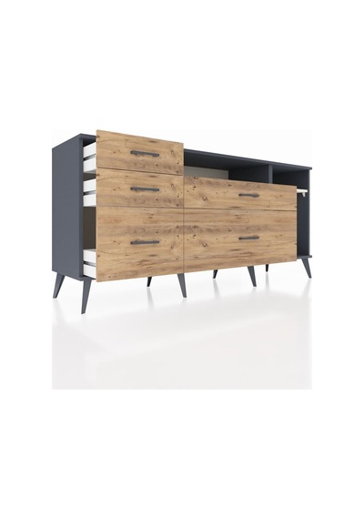 Hyperion Konsol 2 Raflı 5 Çekmeceli 176x44x83 Antrasit-aytaşı/çam Aytaşı/çam Hyperion Konsol 2 Raflı 5 Çekmeceli 176x44x83 Antrasit-aytaşı/çam Aytaşı/çam