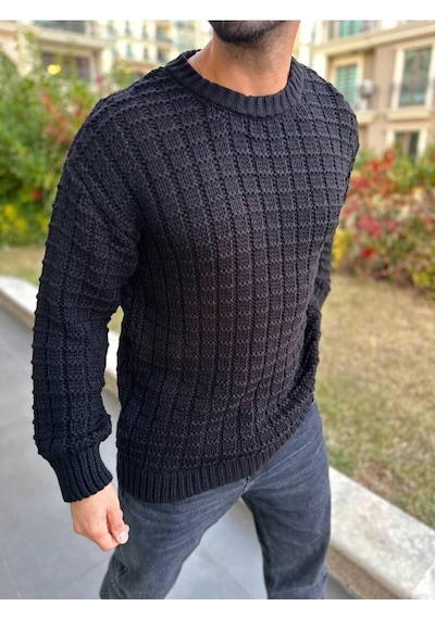 Kazak Oversize Kare Örgü Desenli Naturel Pamuk Bol Kesim Bisiklet Yaka Tüylenmeyen Salaş Triko Ekru Kazak Oversize Kare Örgü Desenli Naturel Pamuk Bol Kesim Bisiklet Yaka Tüylenmeyen Salaş Triko Ekru