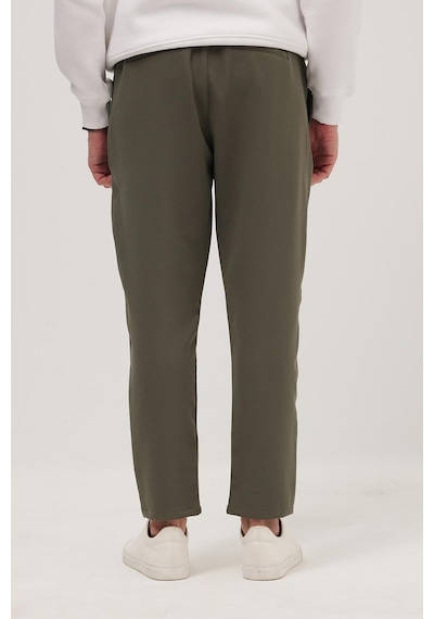 Tudors Erkek Regular Fit Beli Lastikli Bağcıklı Jogger Haki Pantolon Rahat Kesim Yan Cepli-36900 Haki