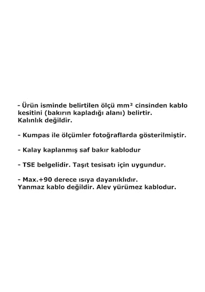 100 Metre 2mm² Kırmızı Bakır Kablo Kalaylı Nyaf Tekne Oto Karavan