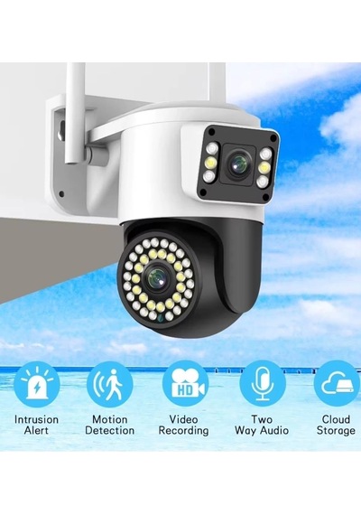 Buğz 4mp Yoosee Çift Lens Ip Kamera - Wıfı Açık Otomatik İzleme, Su Geçirmez Kablosuz Güvenlik Ev Kamerası, Renkli Gece Görüş