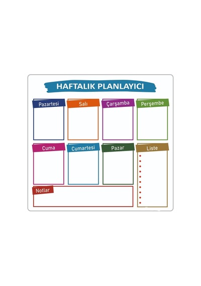 Hafalık Magnet Planlayıcı , Mıknatıslı Yazıtahtası + 2 Kalem