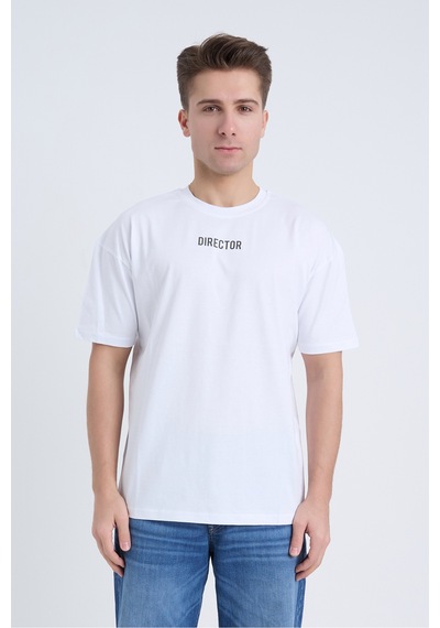 Velvoria Unisex Oversize Beyaz Director T-shirt