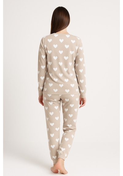 Mutlu City Kadın Yumuşak Doku Termal Pijama Takımı 42050 Vizon