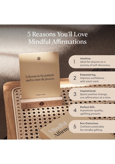 Mindful Affirmations Orijinal Renkli Motivasyon Ve Olumlama Kart