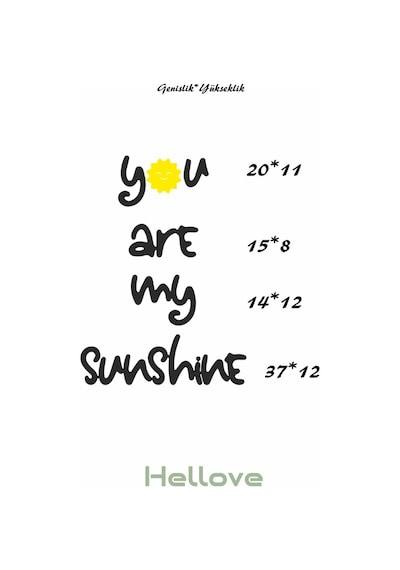 You Are My Sunshine Çocuk Odası Duvar Süsü Sarı Güneş Dekoratif O