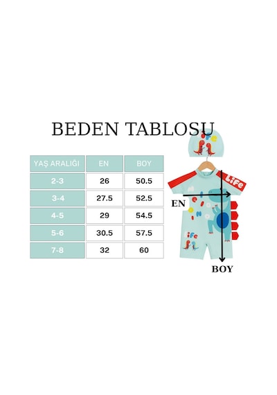 My Kids Wear Tatlı Dino Temalı Boneli Erkek Çocuk Mayo Takımı Mavi