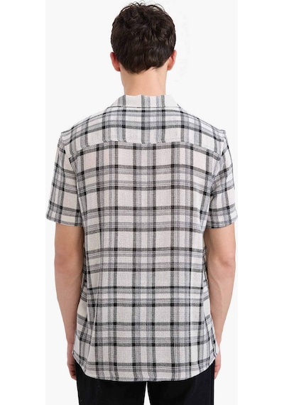 DeFacto Regular Fit Polo Yaka Kareli Yazlık Pamuklu Kısa Kollu Gömlek D7661AX25SPER42