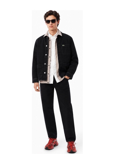 Lacoste Mens Slim Fit White Cotton Shirt Dar Kesim Pamuklu Erkek Gömlek Beyaz