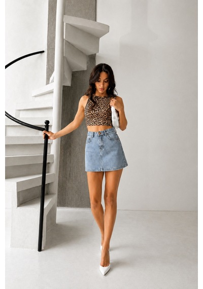 Kene Jeans Buz Kar Kısa/mini Denim Kot Etek Buz Kar