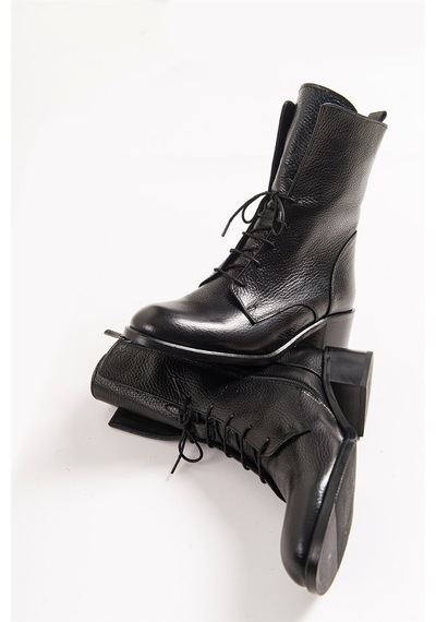 Luvishoes 1190 Siyah Deri Kadın Bot Siyah