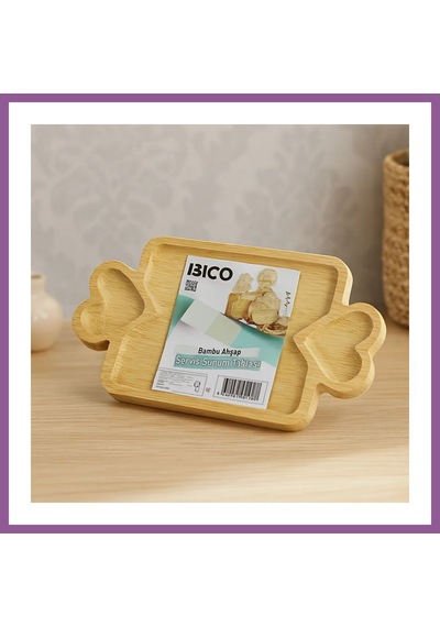 Bezos Bambu Ahşap Servis Tepsisi 25x14 Cm - 3 Bölmeli Sunum Tahtası Rengaren Diğer