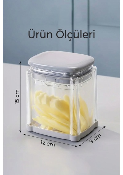 Chop Box Basmalı Sebze Doğrayıcı 3/8 İnç Paslanmaz Çelik Bıçaklı Küp Kesim Aparatı Beyaz