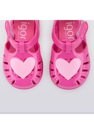 Igor İgor Tobby Gloss Love Kız Çocuk Kalp Figür Cıtlı Önü Kapalı Sandalet 10310 Fuşya