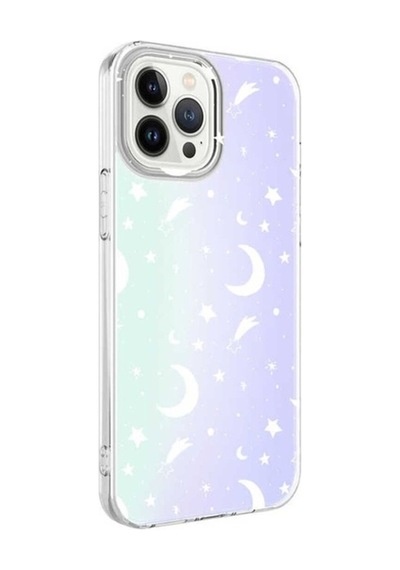 Apple Uyumlu iPhone 13 Pro Max Kılıf Zore M-blue Desenli Kapak Moon No4