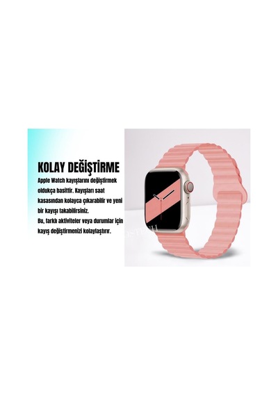 Apple Uyumlu Watch 42mm 44mm 45mm 49mm 1/2/3/4/5/6/se/7/8/ultra Akıllı Saat Magnetli Kordon Ve Kayışı Siyah