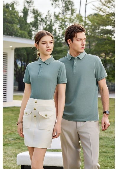 New Performance Premium Polo T-shirt 100% Pamuk Merserize Bambu Yeşili