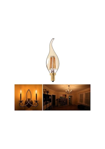Tr 4w Rustik Kıvrık Dekoratif Led Ampul 2700k Amber Ct-4281 Genel