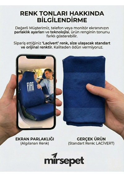 Fiat / Tofaş Serçe İle Uyumlu Servis Amaçlı Koltuk Kılıfı Penye Yapı Lacivert