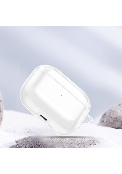 Apple Uyumlu AirPods Pro 3 Kılıf Şeffaf Kristal Silikon Sert Pc Şeffaf Case 14 Şeffaf