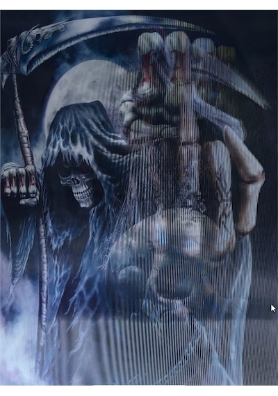 3 Boyutlu Resim 3 Farklı Resim Değişenli Halloween İskelet Tablosu 30x40 Cm