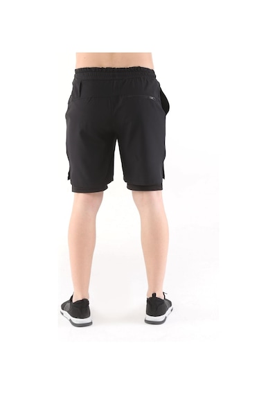 Ghassy Co. Ghassy Co Erkek Running Hızlı Kuruma Micropolyester Kısa Taytlı Şort 001 Siyah