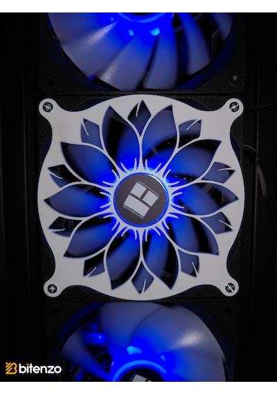 Lotus Desenli 120x120 Mm Oyun Pc Aksesuarı, Masaüstü Bilgisayar Fan Kapağı Beyaz