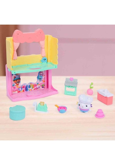 Gabby S Dollhouse Hayal Evi Mini Oyun Seti - Mercat Veya Cakey Karakterli Oda Setleri Diğer