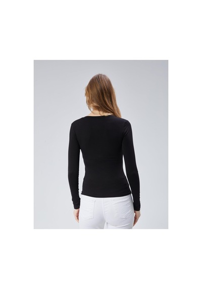 Virago Soft Cotton V Yaka Uzun Kol Bluz/body Siyah - 686786240 Siyah - 686786240 Siyah