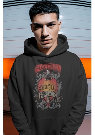 Sevbano Alice Cooper Rock Metal Şarkıcı Sırt Baskılı Unisex Oversize Prem Siyah