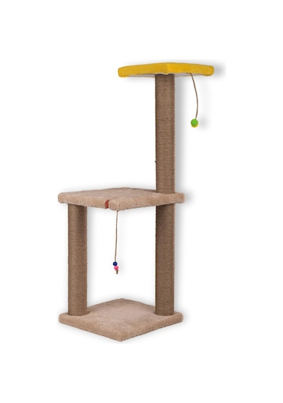 82 Cm Krem İki Katlı Kedi Tırmalama Tahtası Catnipli Tırmalama Tahtası Krem